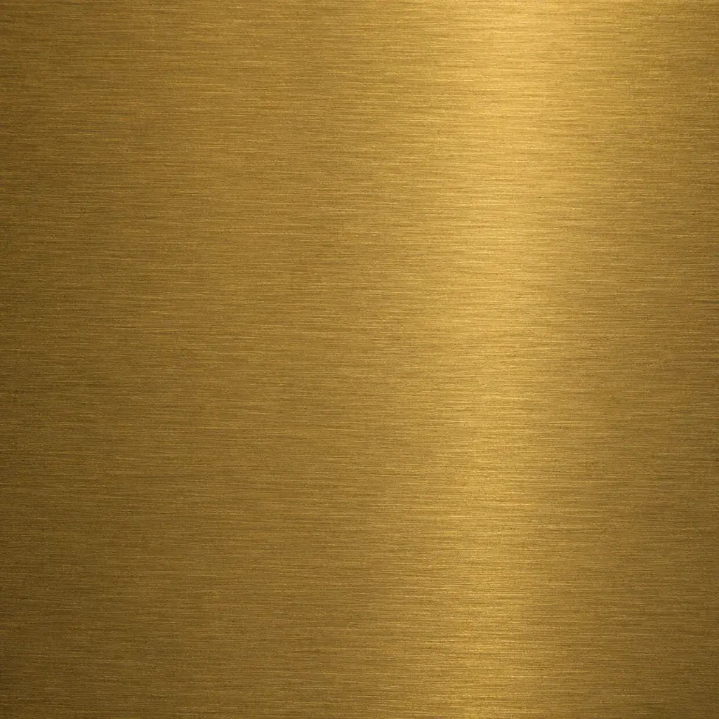 Brushed antique brass sample with a fine directional grain