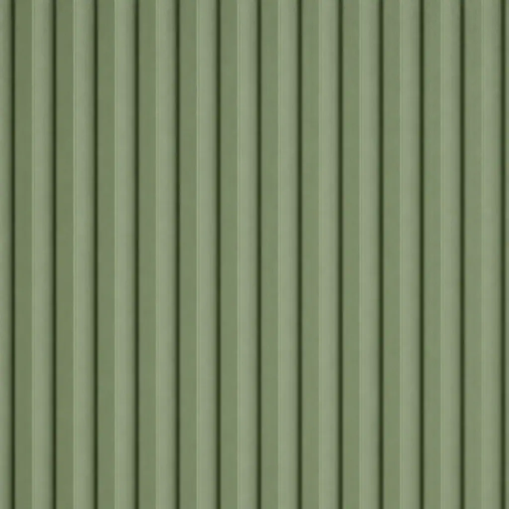 Sage green fluted lacquer sample with vertical machined grooves