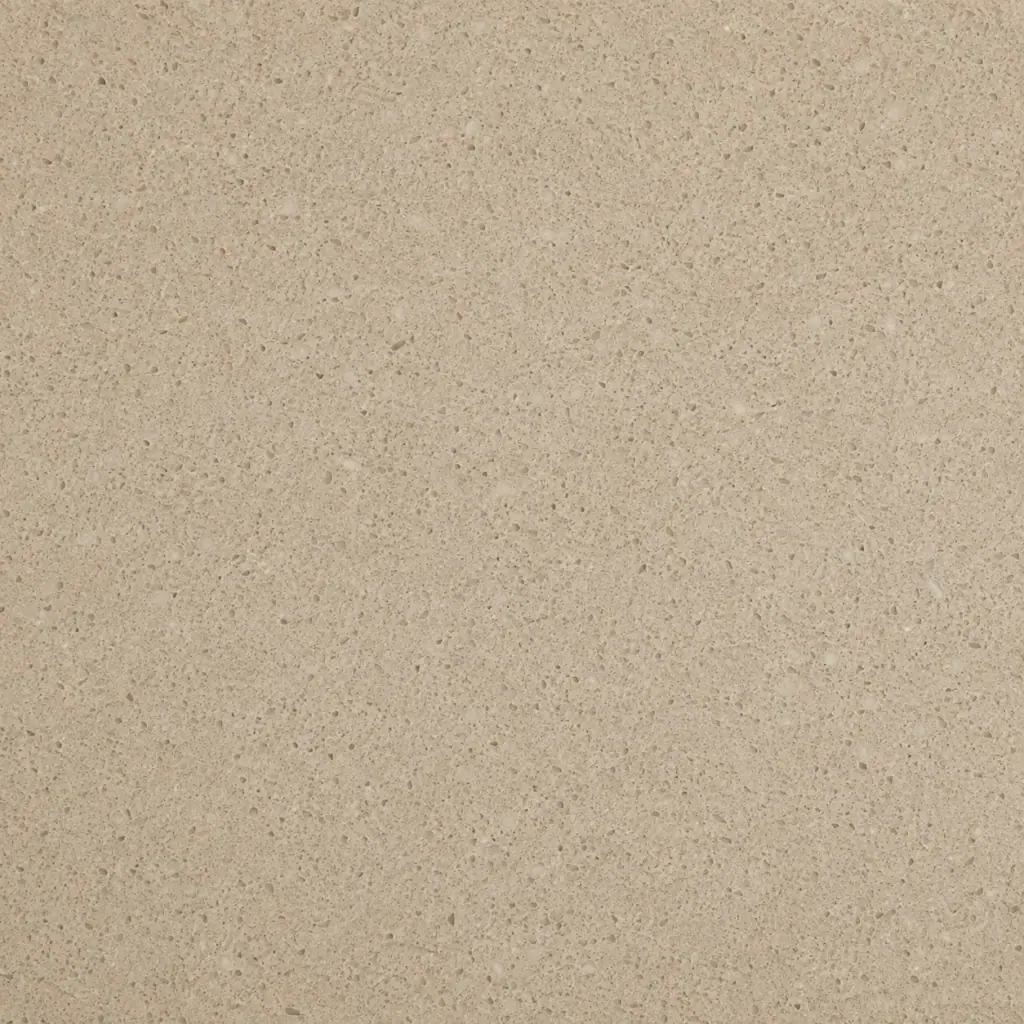 Honed beige quartz sample with a fine speckled surface